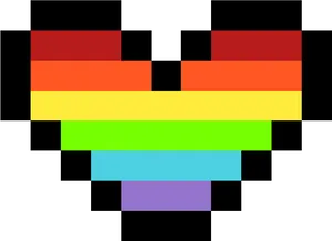 Pixelated Rainbow Heart PNG image