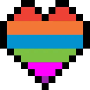 Pixelated Rainbow Heart.png PNG image