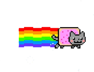 Pixelated Rainbow Pop Tart Cat PNG image