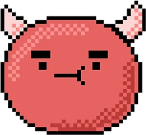 Pixelated Red Devil Emoji PNG image
