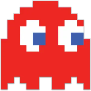 Pixelated Red Ghost Pacman PNG image