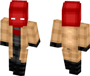 Pixelated Red Head Figure PNG image