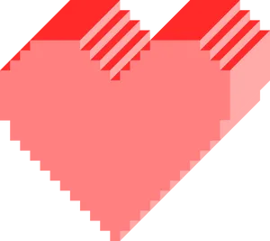 Pixelated Red Heart Graphic PNG image