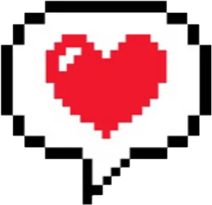 Pixelated Red Heart Graphic PNG image