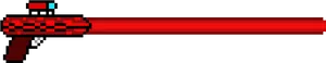 Pixelated Red Laser Gun PNG