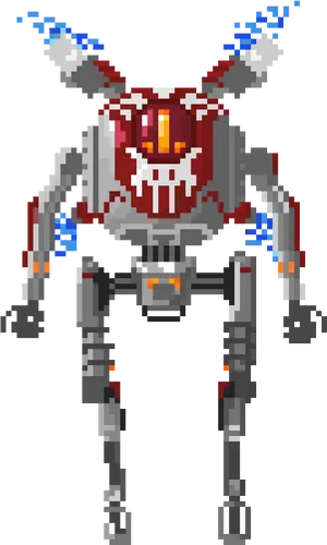 Pixelated Robot Enemy PNG image