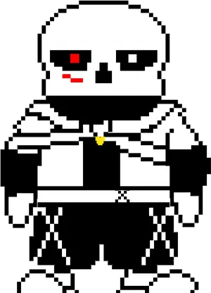 Pixelated Sans Undertale Character PNG image