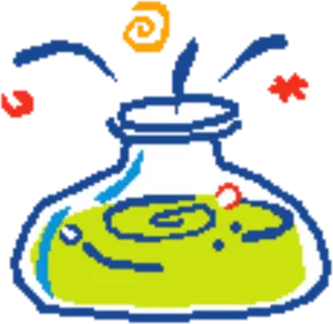 Pixelated Science Beaker Reaction