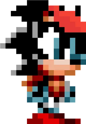 Pixelated Shadow The Hedgehog PNG image