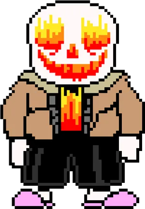 Pixelated_ Skeleton_ Character PNG image