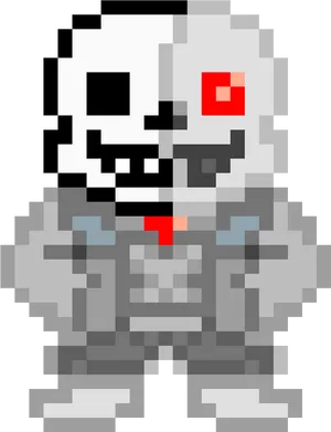 Pixelated Skeleton Character PNG image