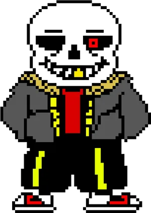 Pixelated Skeleton Character Sans PNG image