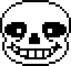 Pixelated_ Skull_ Character_ Face PNG image