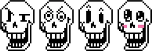 Pixelated_ Skull_ Expressions PNG image