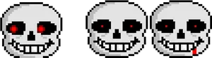 Pixelated_ Skull_ Faces_ Expressions PNG image