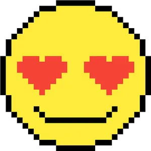 Pixelated_ Smiley_ Face_with_ Heart_ Eyes PNG image