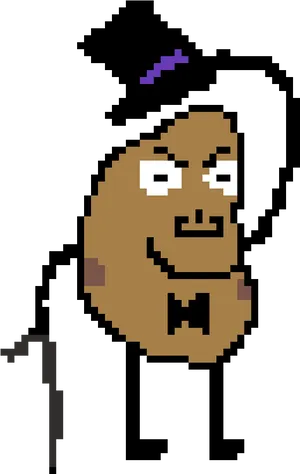 Pixelated Smiling Potato Character PNG image