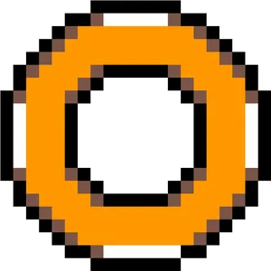 Pixelated Sonic Gold Ring PNG image