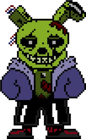 Pixelated Springtrap Artwork PNG