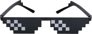 Pixelated Thug Life Sunglasses PNG image