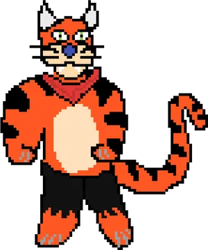 Pixelated_ Tiger_ Character_ Art PNG image