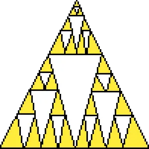 Pixelated Triforce Graphic PNG image