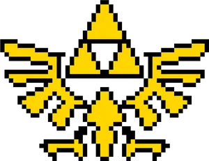 Pixelated Triforce Symbol PNG image