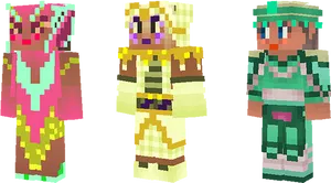 Pixelated Trio Costumes PNG image