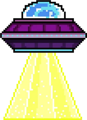 Pixelated U F O Abduction PNG image