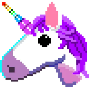 Pixelated Unicorn Head Graphic
