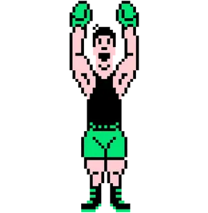 Pixelated Victory Pose PNG image