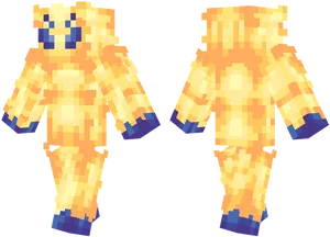 Pixelated Yellow Armor Character PNG image