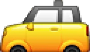 Pixelated Yellow Taxi Cab PNG image