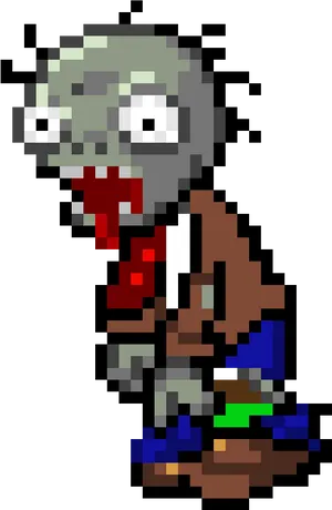 Pixelated Zombie Character