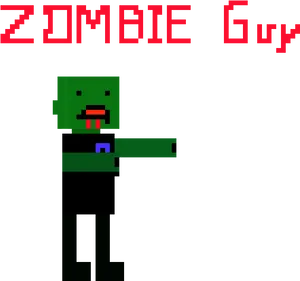 Pixelated Zombie Character PNG image