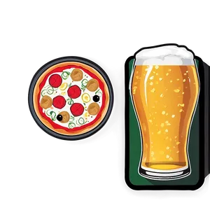 Pizza And Beer Vector Graphic PNG 06262024 PNG
