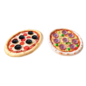 Pizza Cartoon Character Set PNG 24 PNG