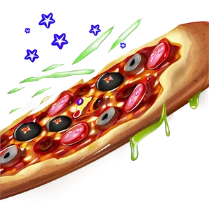 Pizza Cartoon Under The Stars PNG 2 PNG