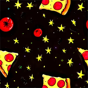 Pizza Cartoon Under The Stars PNG Ive PNG