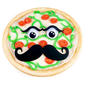 Pizza Cartoon With Mustache PNG 06272024