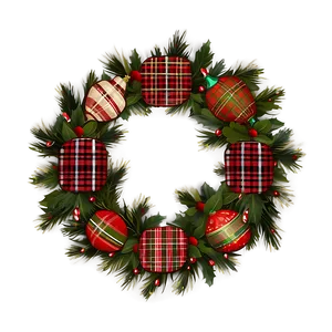 Plaid Christmas Wreath Png 16 PNG image