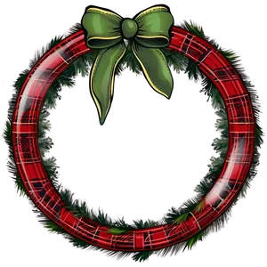 Plaid Christmas Wreath Png Ybh PNG image