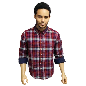 Plaid Collar Shirt PNG 36