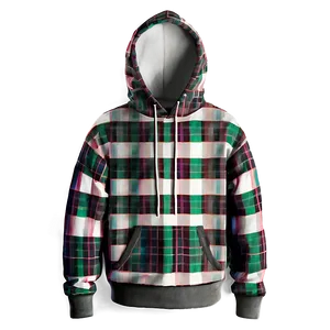 Plaid Hoodie Strings Png Mjf31 PNG image