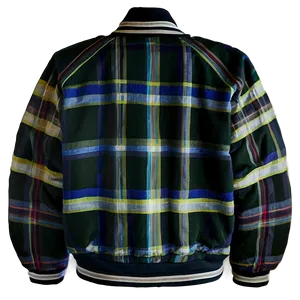 Plaid Pattern Bomber Jacket PNG 06282024