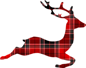 Plaid Pattern Reindeer Silhouette