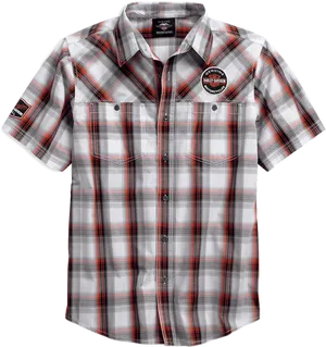 Plaid Short Sleeve Shirt PNG image