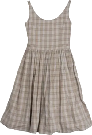 Plaid Summer Dress Isolated PNG image