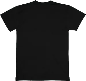 Plain Black T Shirt Back View PNG image
