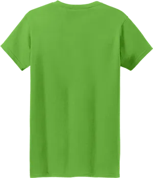 Plain Green T Shirt Back View PNG image